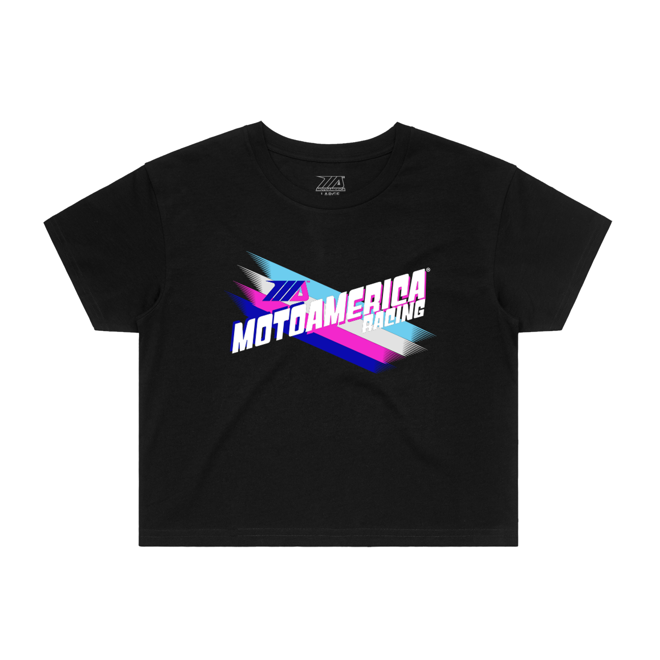 Focus, Women’s Black Crop Tee MotoAmerica®
