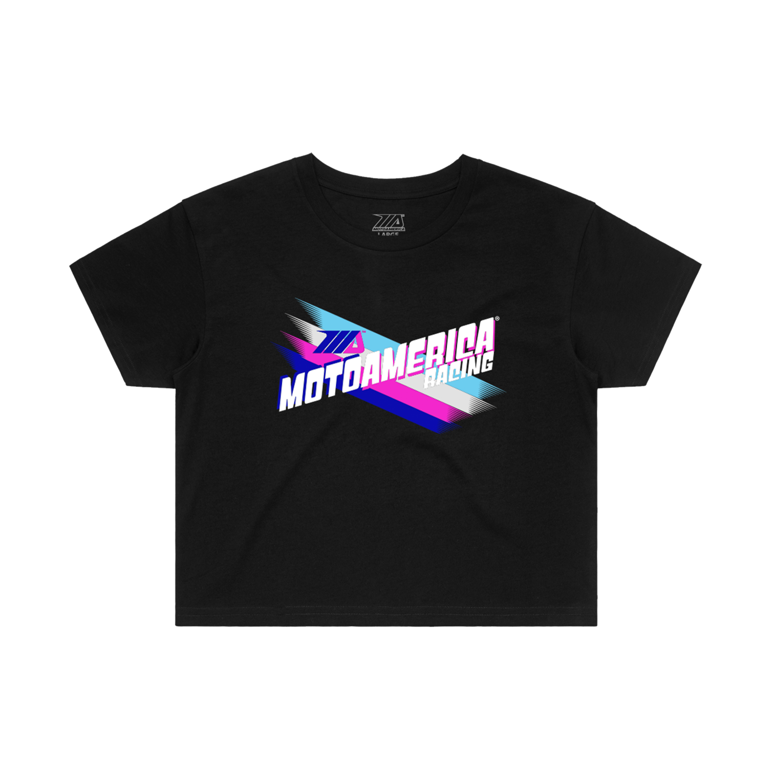 Focus, Women’s Black Crop Tee MotoAmerica®