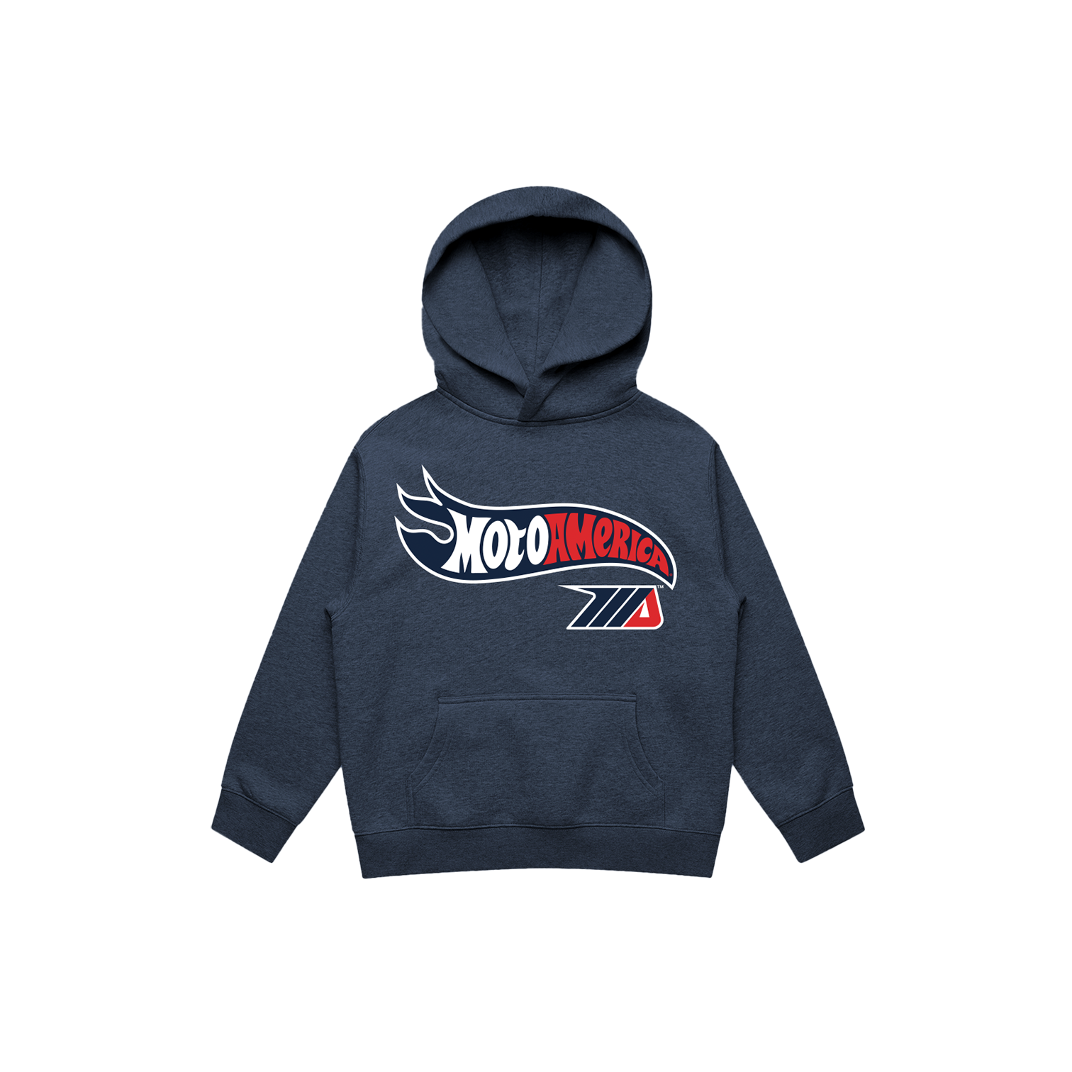 Race Crew Youth Hoodie, Heather Navy MotoAmerica®