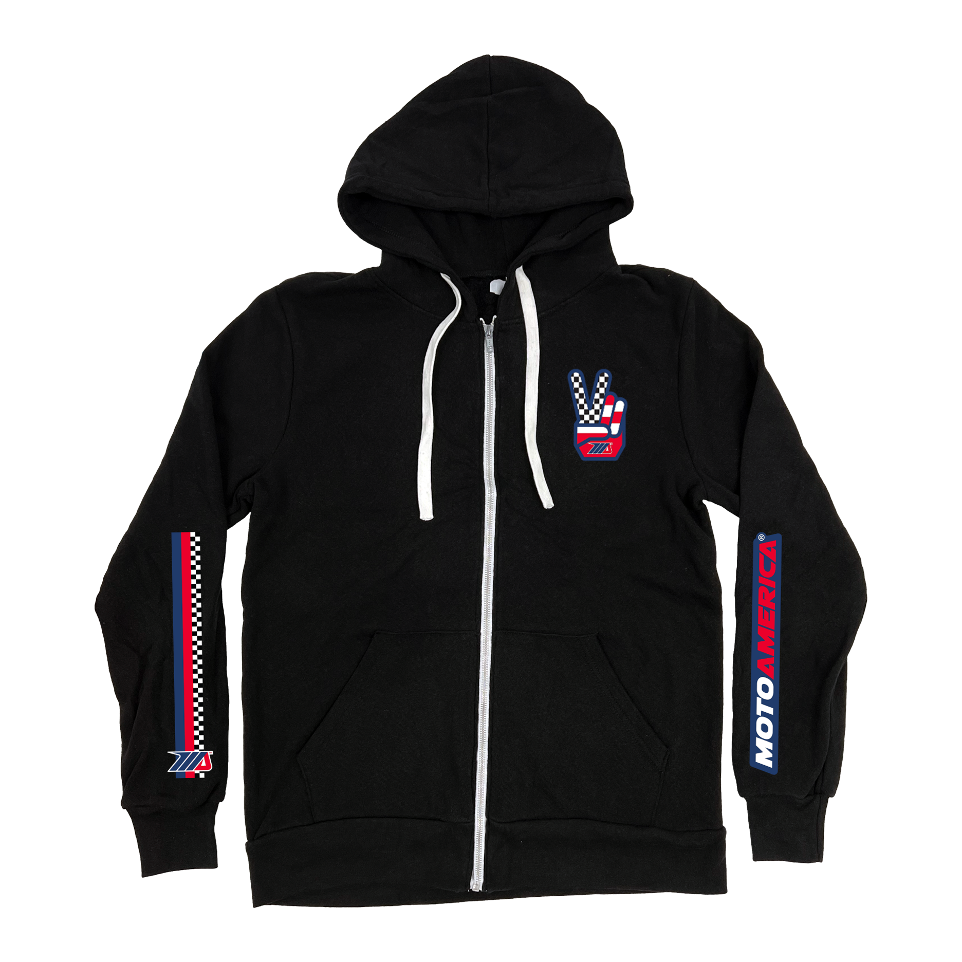 MA Track Vibes Black Zip Up Hoodie MotoAmerica 2023