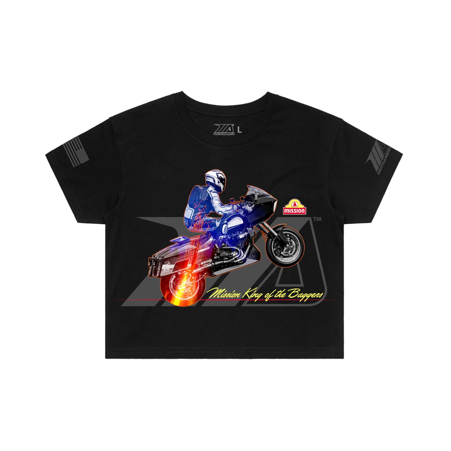 Bagger Flames Women’s Crop Tee MotoAmerica®