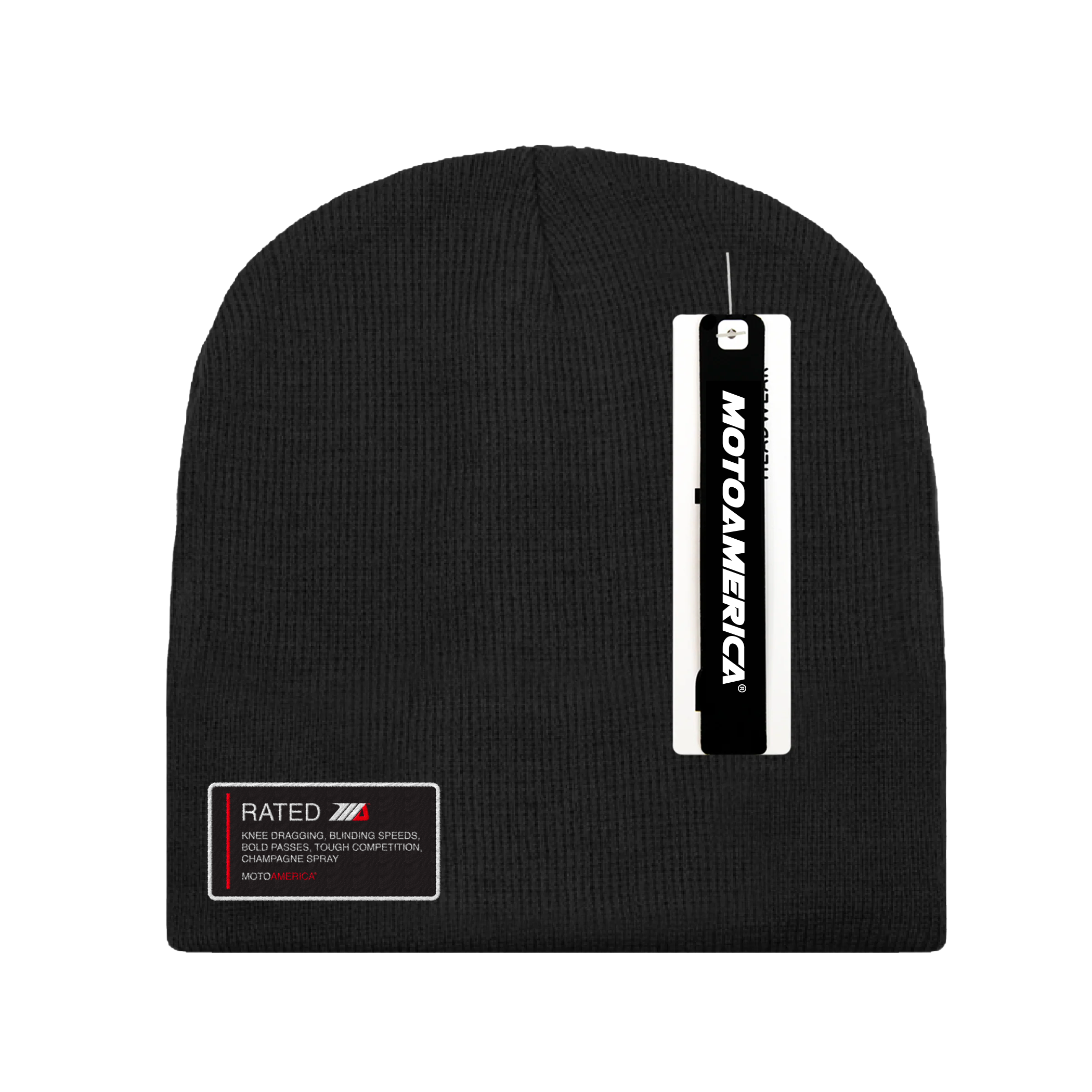 Rated MA, Short Black Beanie, MotoAmerica®