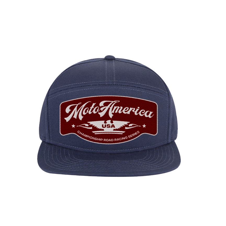 USA Patch 7 Panel Snapback Hat, Navy, MotoAmerica®