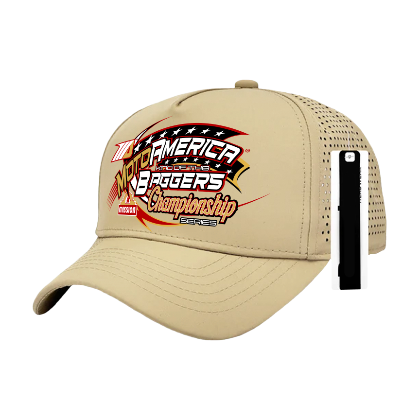 BAGGERS Championship, Khaki Perforated Snapback, MotoAmerica®