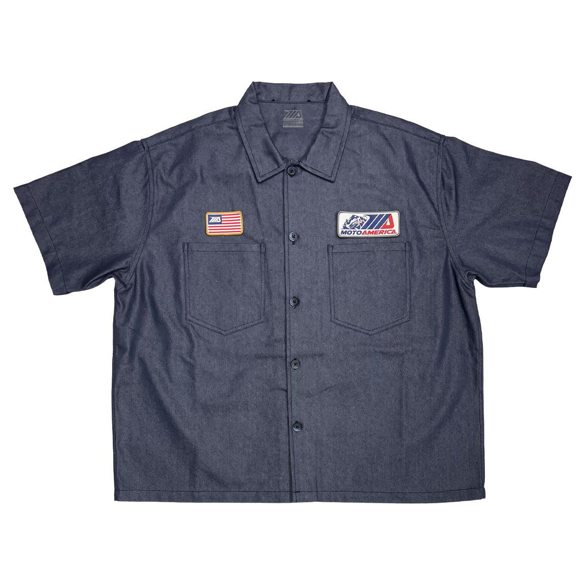 Patched Collard Work Shirt Navy MotoAmerica®