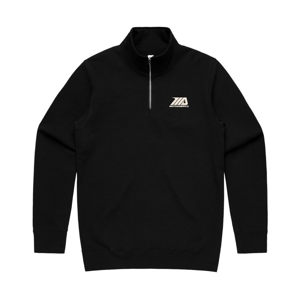 Legacy Half Zip Crewneck Sweater Black, MotoAmerica®