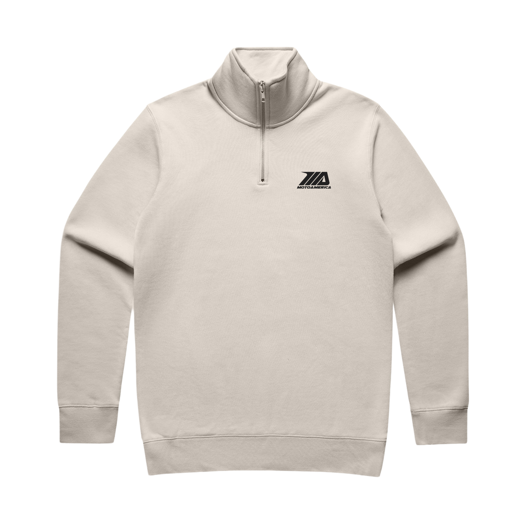 Legacy Half Zip Crewneck Sweater Bone, MotoAmerica®