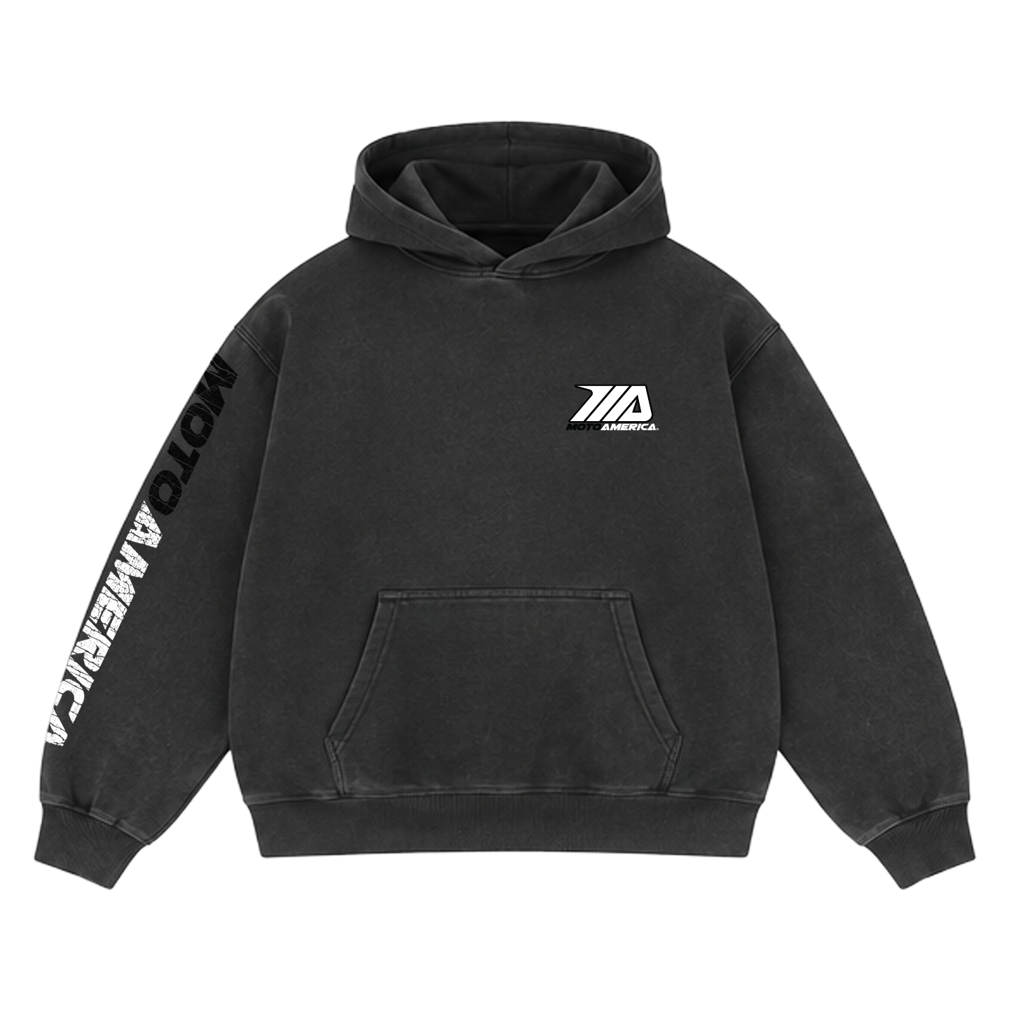 Toned, Heavy Faded Black Hoodie MotoAmerica®