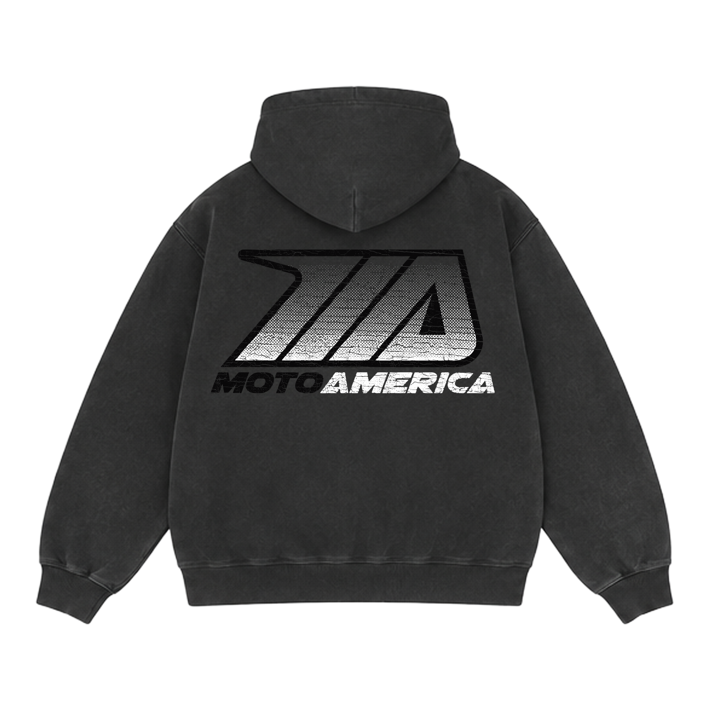 Toned, Heavy Faded Black Hoodie MotoAmerica®