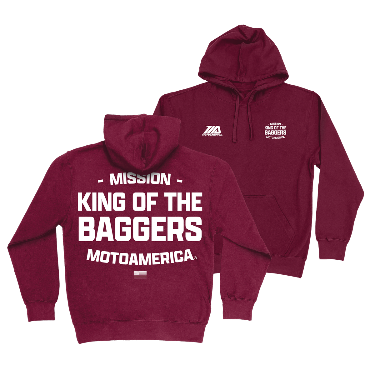 Letter Press MotoAmerica® Burgundy Hoodie