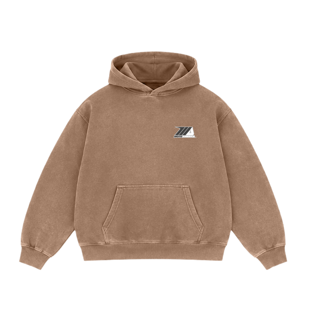 LIVE FREE RIDE HARD Heavy Faded Brown Hoodie MotoAmerica®