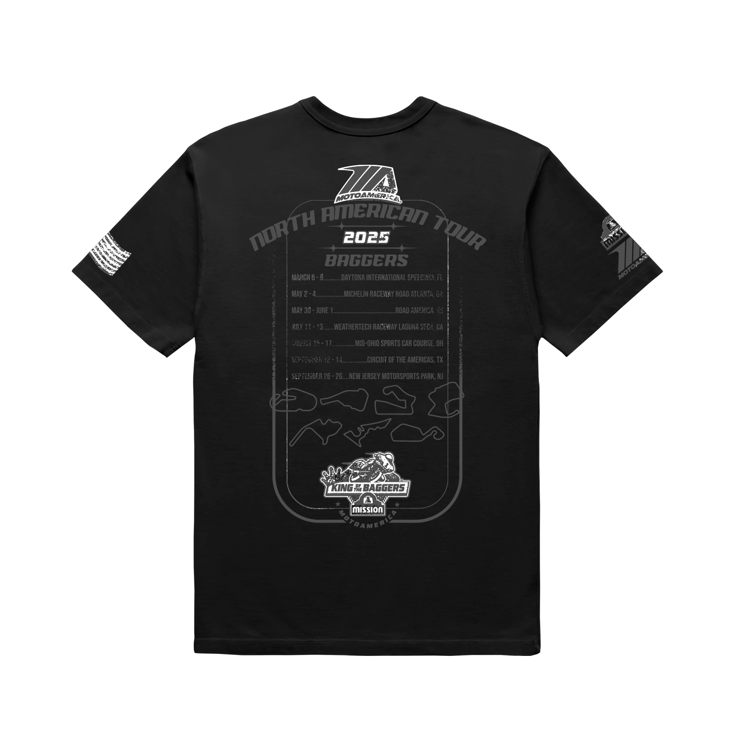 Bagger Tour Tee Black, MotoAmerica®