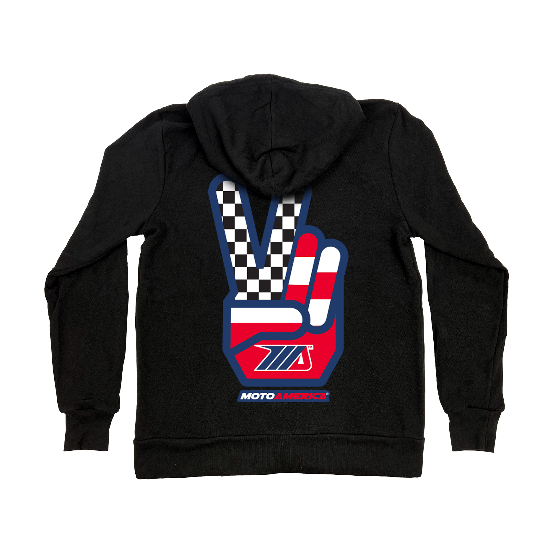 MA Track Vibes, Black Zip-Up Hoodie MotoAmerica® 2023