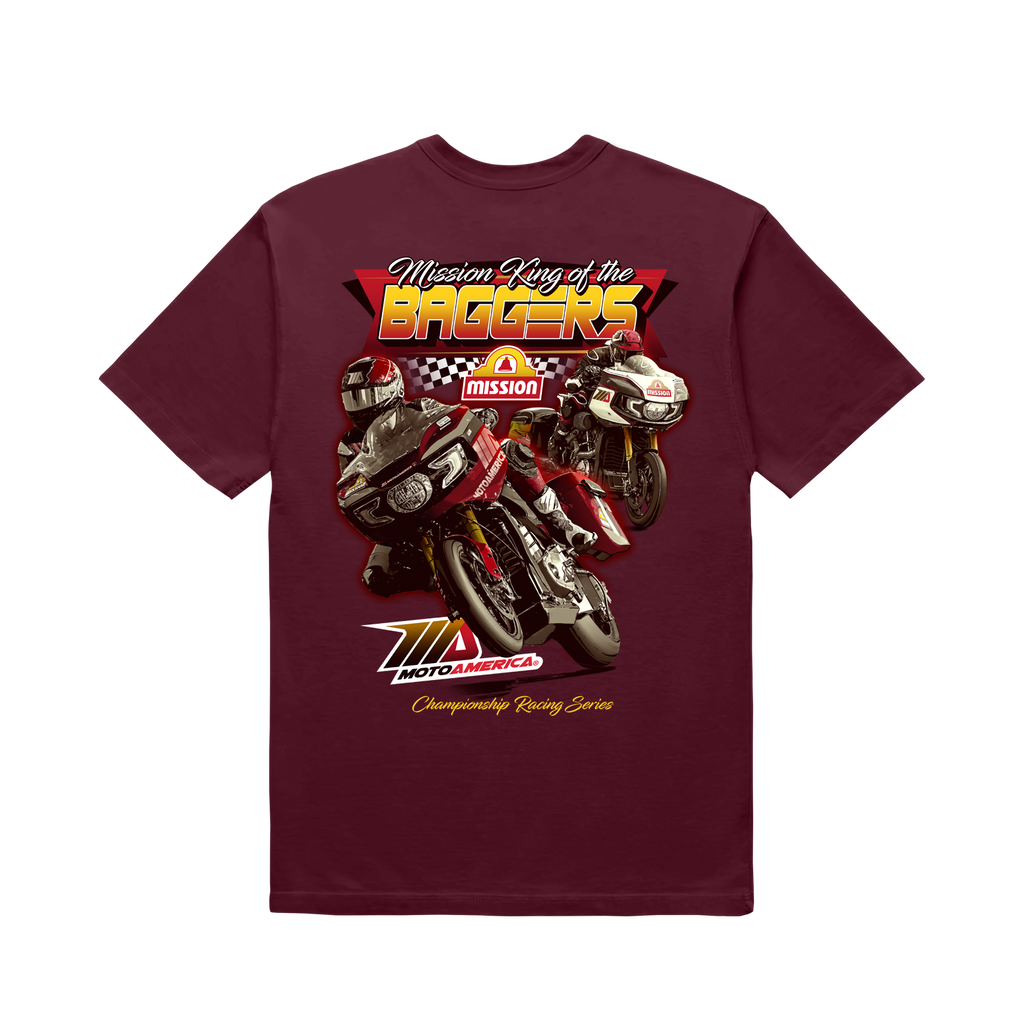 BAGGERS Burgundy Poster Tee, MotoAmerica®
