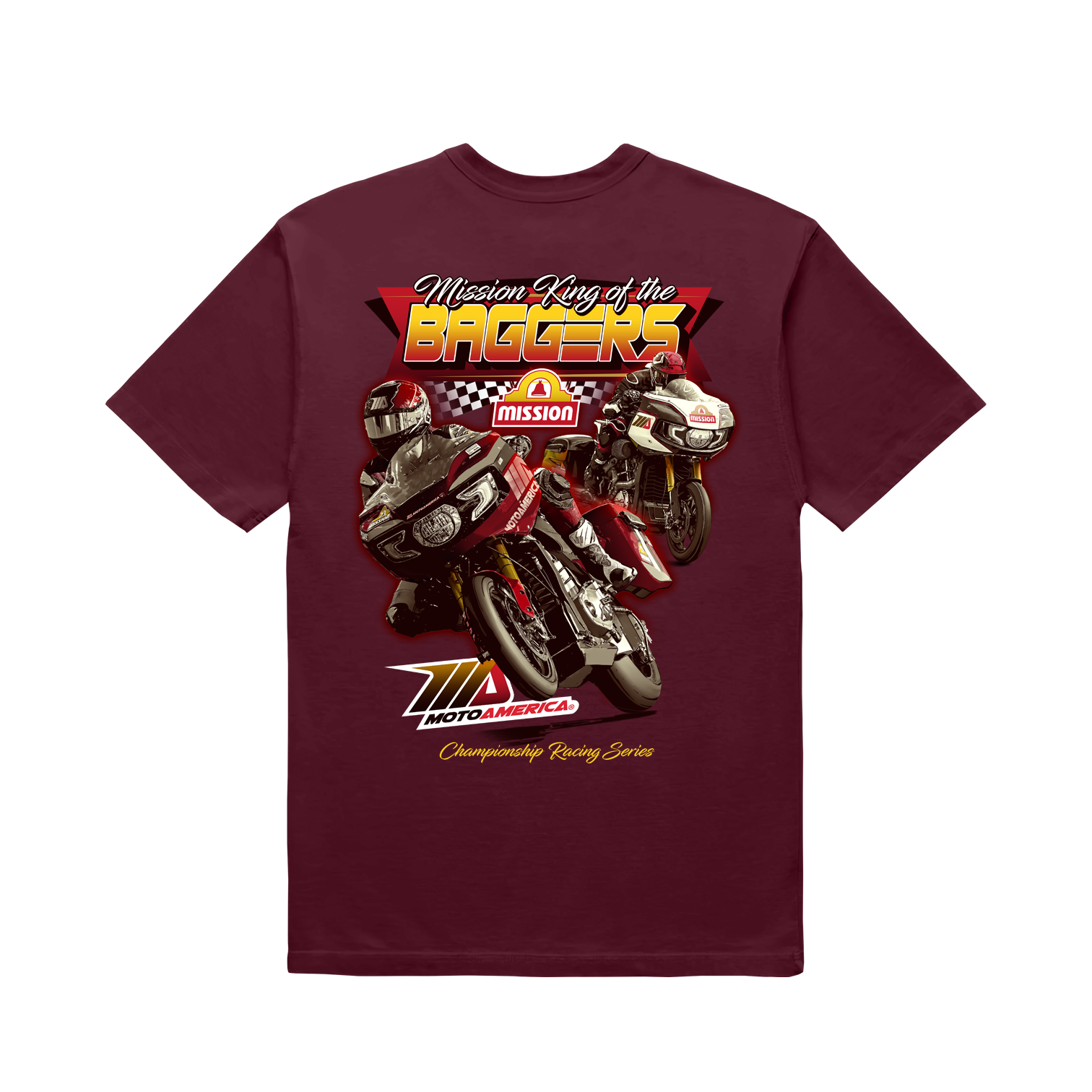 BAGGERS Burgundy Poster Tee, MotoAmerica®
