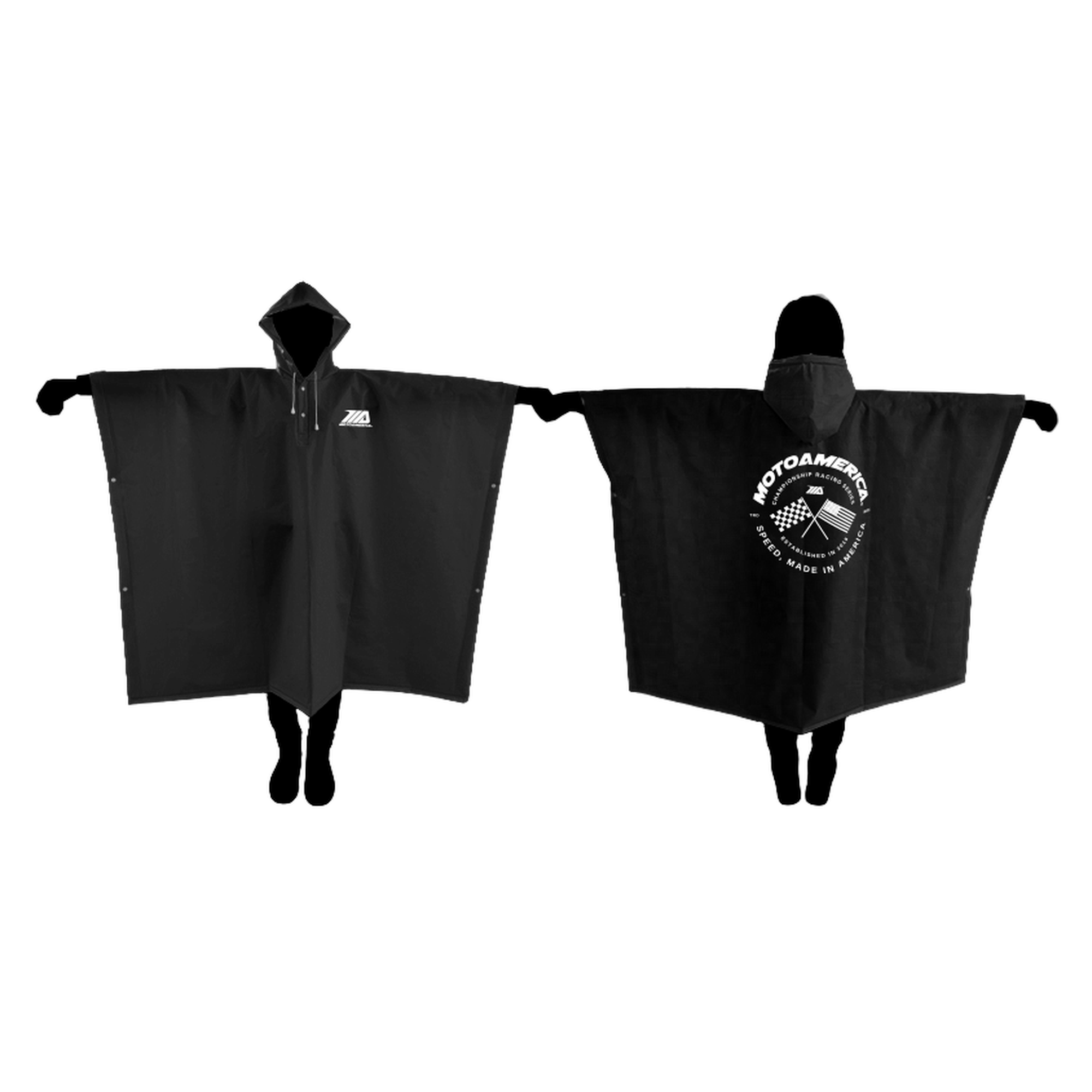 MotoAmerica® Wet Track Poncho Black