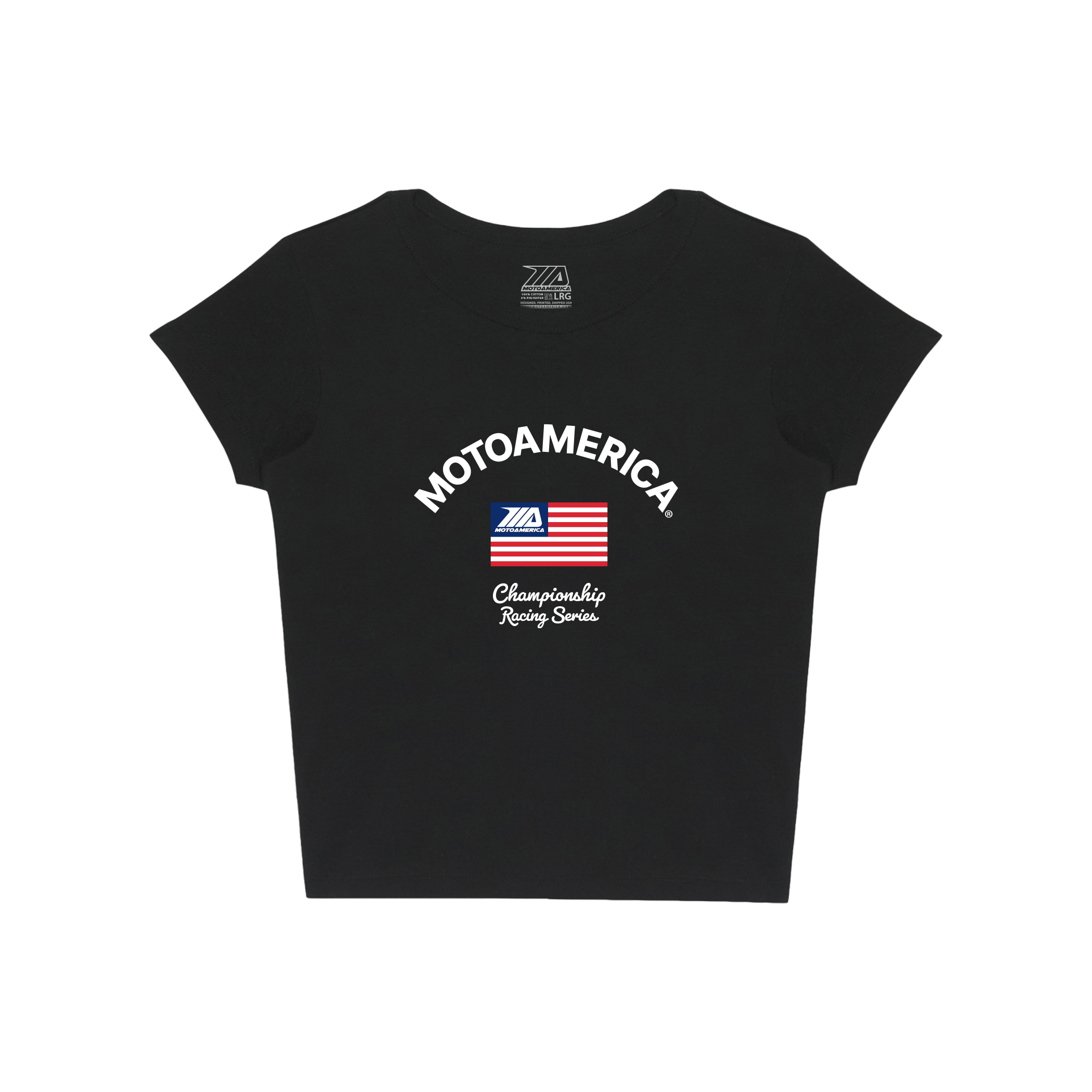 MA USA Cup Woman’s Baby Tee Black MotoAmerica®