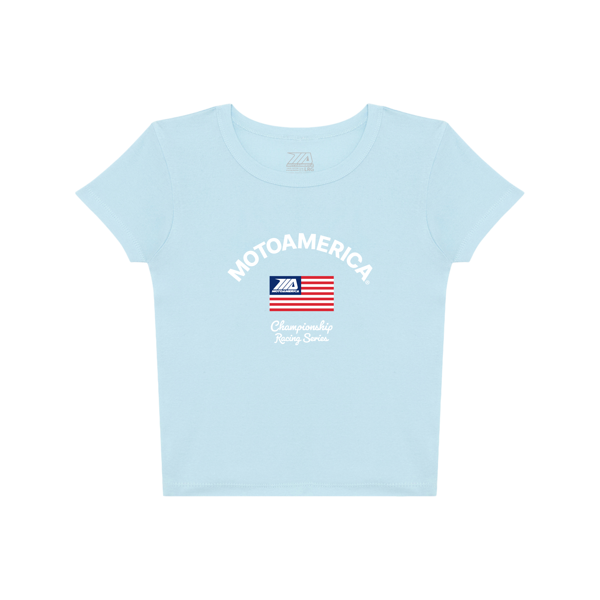 MA USA Cup Woman’s Baby Tee Blue MotoAmerica®