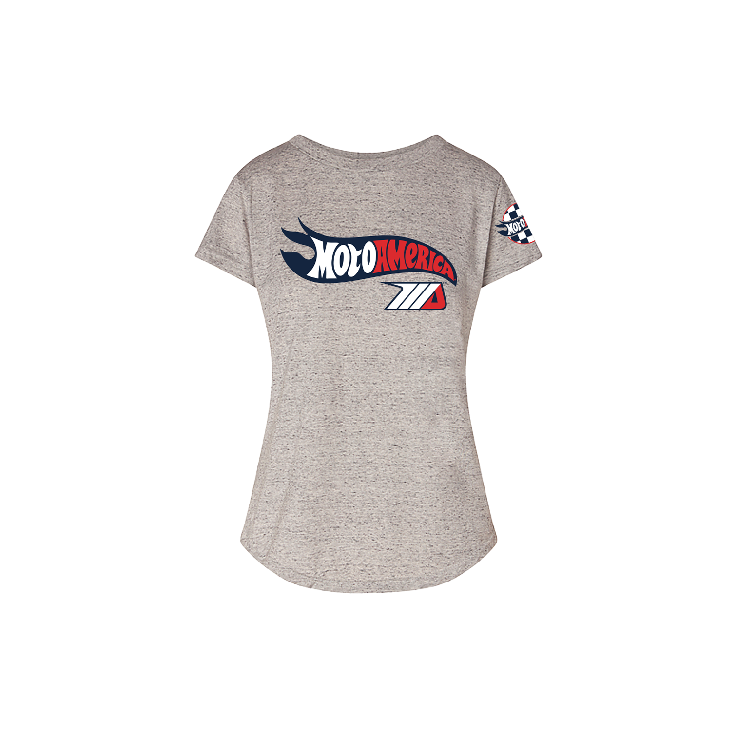 Hot Wheels, Woman’s Scoop-neck Salt and Pepper Tee MotoAmerica®