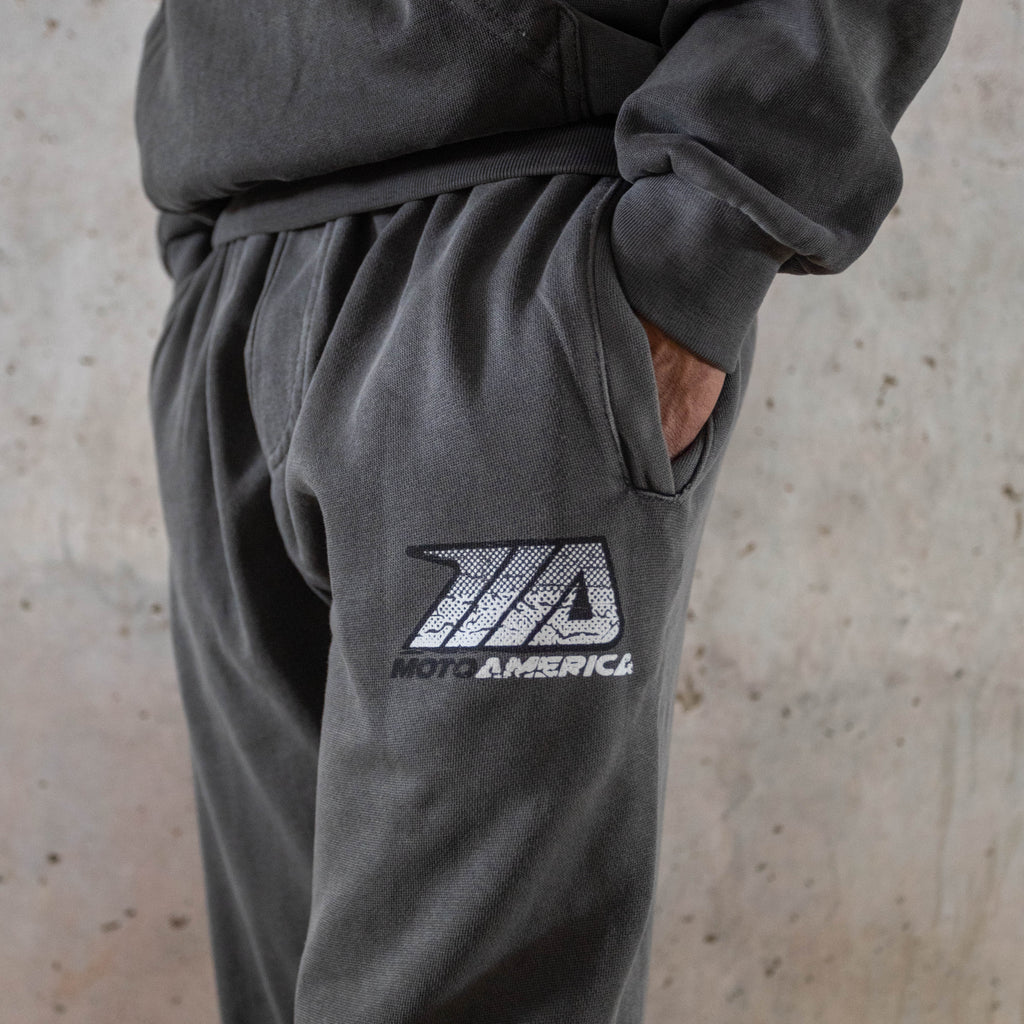 Toned, Heavy Faded Black Sweat Pants MotoAmerica®
