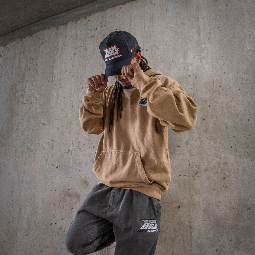 LIVE FREE RIDE HARD Heavy Faded Brown Hoodie MotoAmerica®