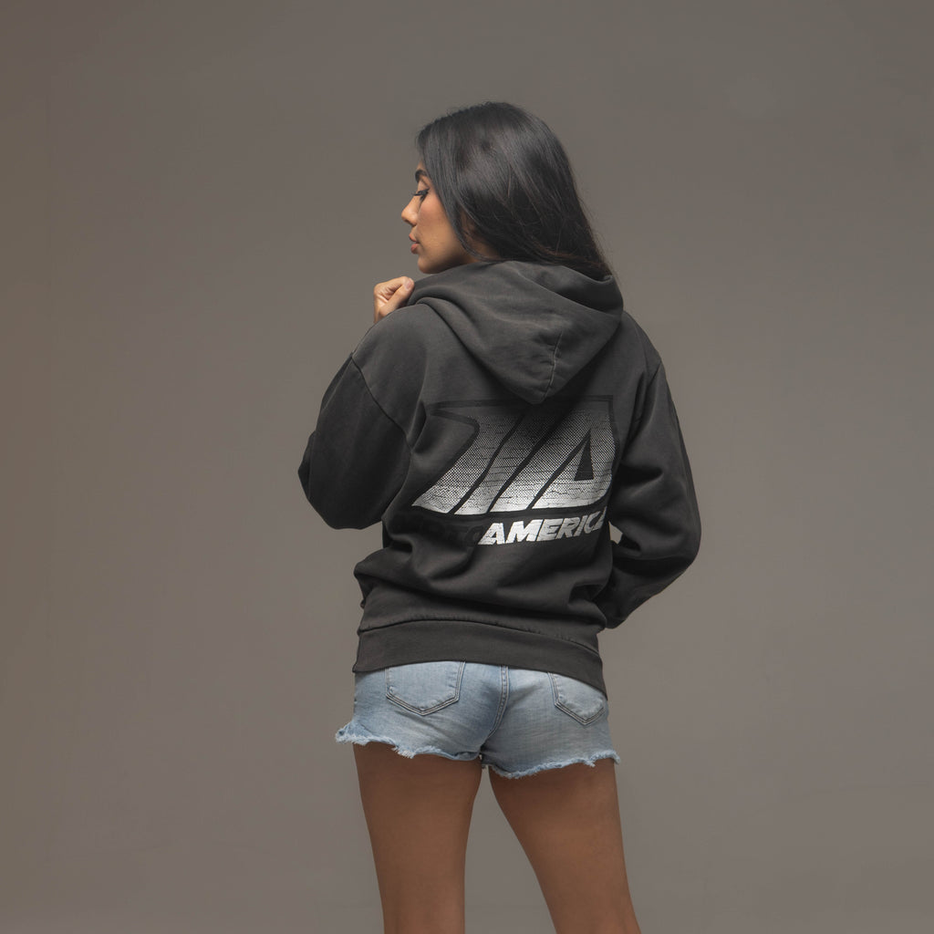 Toned, Heavy Faded Black Hoodie MotoAmerica®