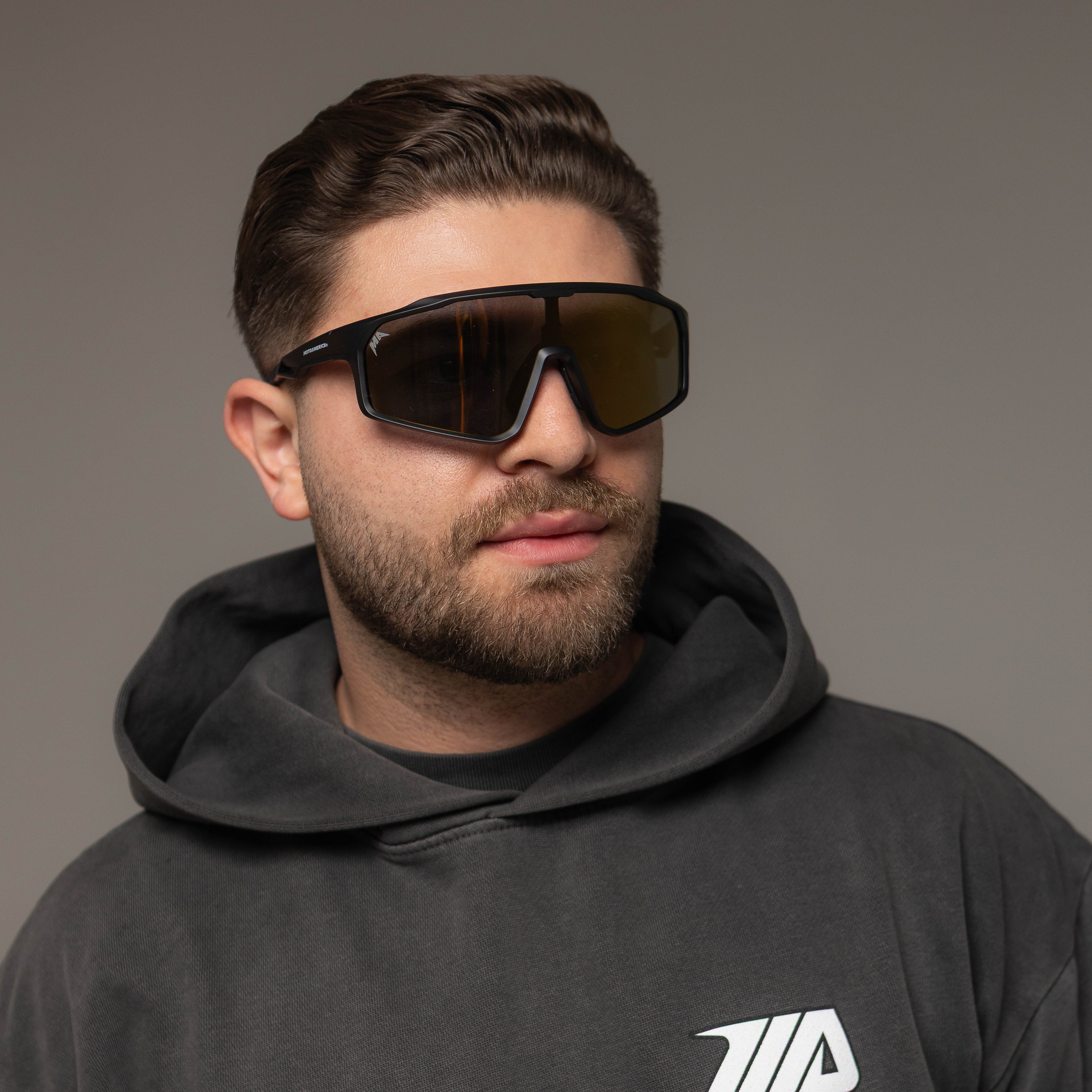 MotoAmerica® Stunt Sunglasses Black and Gold