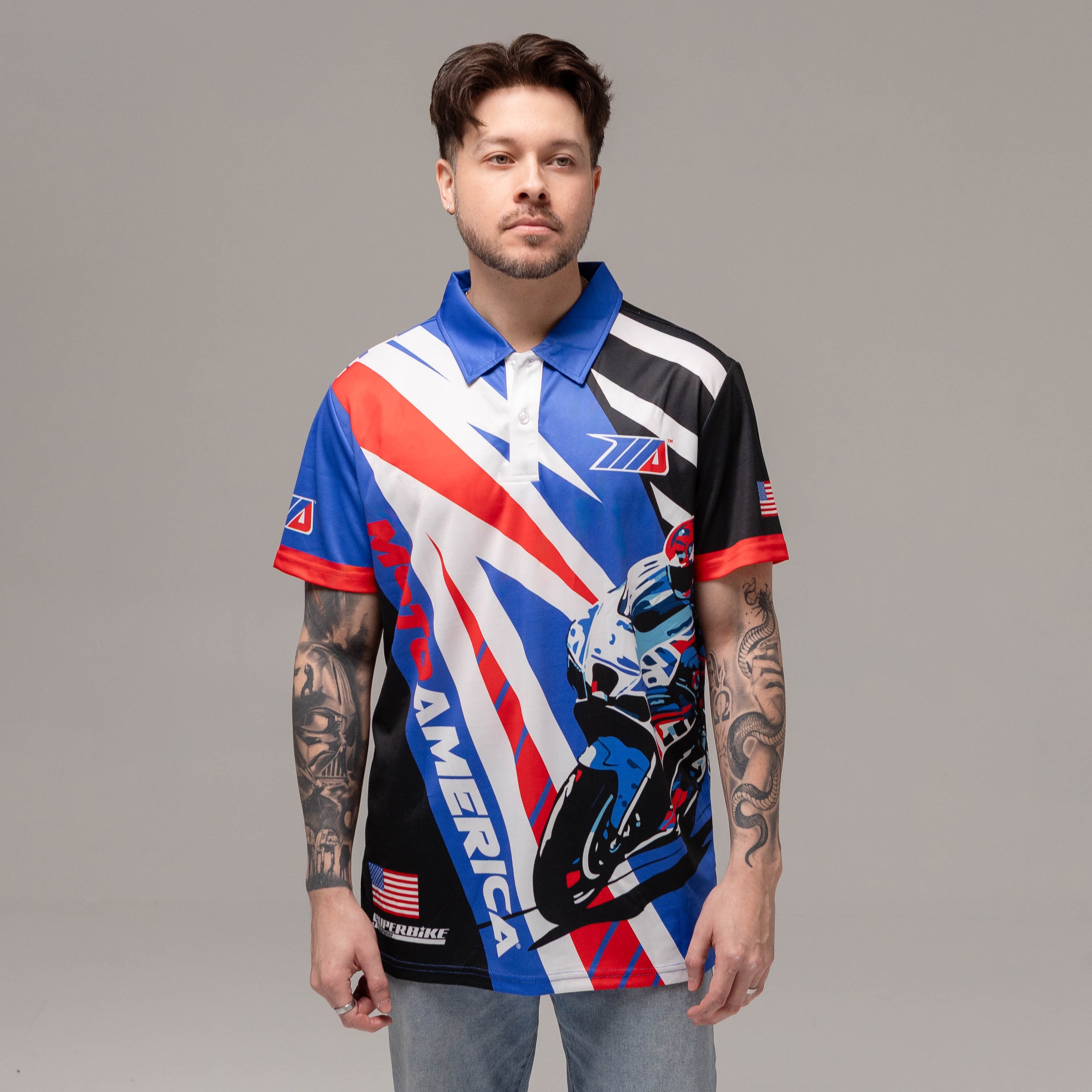 Zoom Button-Up Polo MotoAmerica®