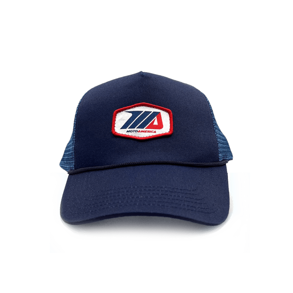 MotoAmerica Mechanic Patch Navy Trucker Hat - Moto America