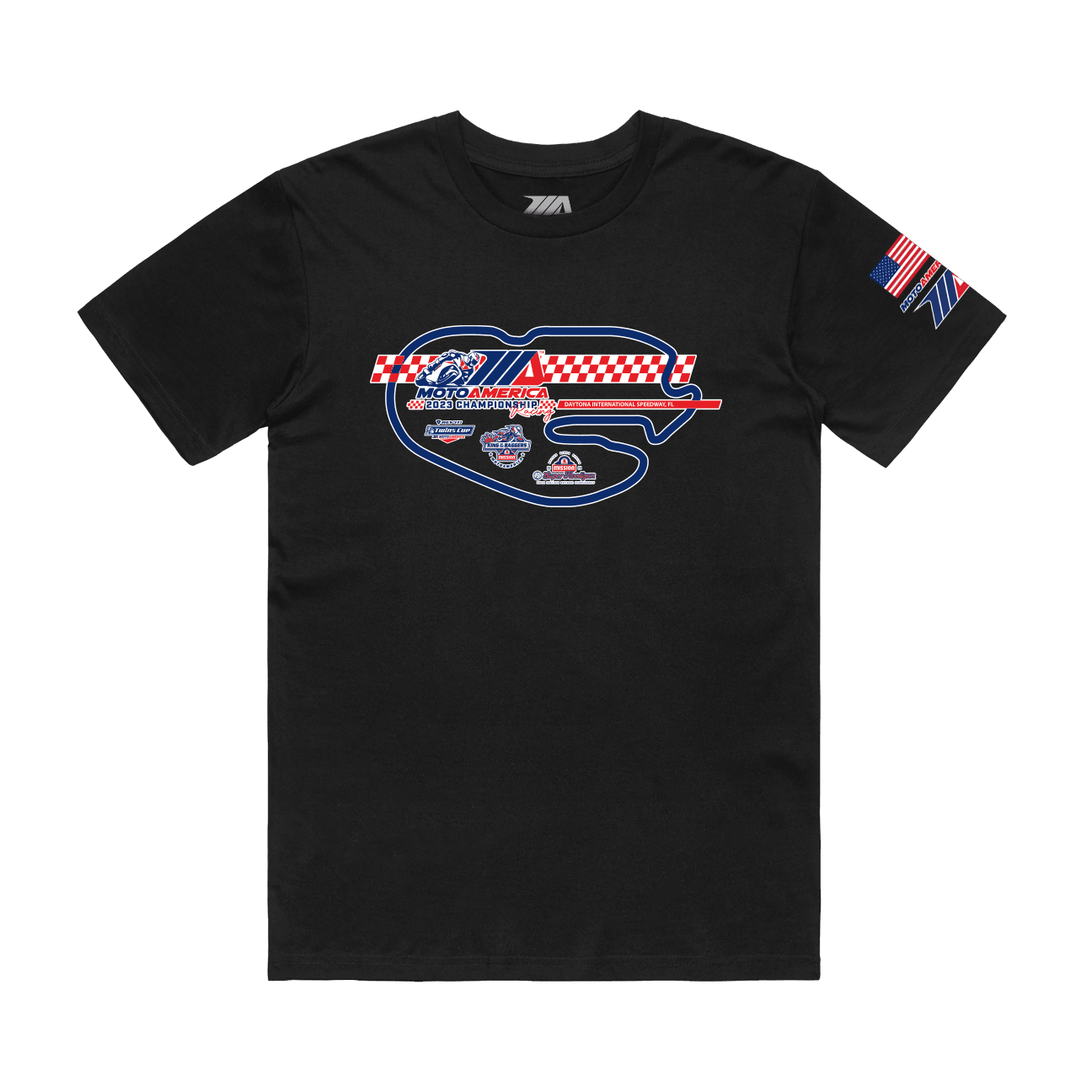 MA Track Daytona International Speedway, FL Black Tee MotoAmerica® 2023 - Moto America