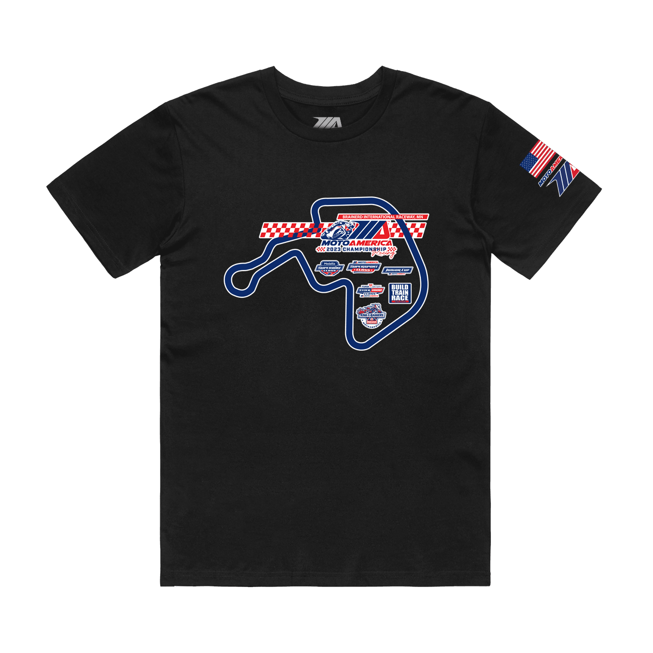 MA Track Brainerd International Raceway, MN Black Tee MotoAmerica® 2023 - Moto America